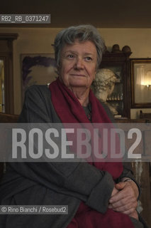 Turin October 27, 2017..Margherita Oggero, an Italian writer, photographed in his home in Corso Regina Margherita in Turin\Margherita Oggero, scrittrice italiana, fotografata nella sua abitazione di Corso Regina Margherita a Torino. ©Rino Bianchi/Rosebud2