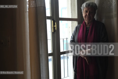 Turin October 27, 2017..Margherita Oggero, an Italian writer, photographed in his home in Corso Regina Margherita in Turin\Margherita Oggero, scrittrice italiana, fotografata nella sua abitazione di Corso Regina Margherita a Torino. ©Rino Bianchi/Rosebud2