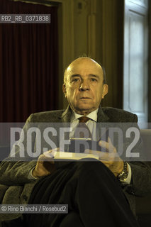 Turin February 15, 2018..Gustavo Zagrebelsky, jurist and essayist, photographed in Turin at the Circolo dei lettori/Gustavo Zagrebelsky, giurista e saggista, fotografato a Torino al Circolo dei lettori. ©Rino Bianchi/Rosebud2