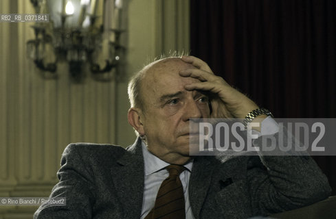 Turin February 15, 2018..Gustavo Zagrebelsky, jurist and essayist, photographed in Turin at the Circolo dei lettori/Gustavo Zagrebelsky, giurista e saggista, fotografato a Torino al Circolo dei lettori. ©Rino Bianchi/Rosebud2