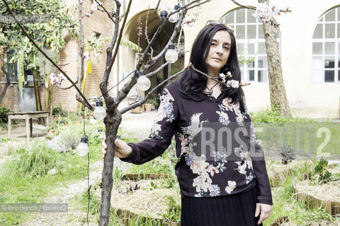 Rome March 9, 2018..Rossella Milone, Italian writer, photographed in the garden of the Casa Internazionale delle Donne of Rome /Rossella Milone, scrittrice italiana, fotografata nel giardino della Casa Internazionale delle Donne di Roma. ©Rino Bianchi/Rosebud2