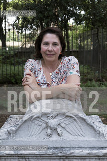 Rome September 23, 2018..Giovanna Casadio parliamentary journalist, protagonist of political communication, writer and essayist, photographed in Rome in the park of Villa Celimontana/Giovanna Casadio giornalista parlamentare, protagonista della comunicazione politica, scrittrice e saggista, fotografata a Roma nel parco di Villa Celimontana. ©Rino Bianchi/Rosebud2