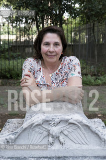 Rome September 23, 2018..Giovanna Casadio parliamentary journalist, protagonist of political communication, writer and essayist, photographed in Rome in the park of Villa Celimontana/Giovanna Casadio giornalista parlamentare, protagonista della comunicazione politica, scrittrice e saggista, fotografata a Roma nel parco di Villa Celimontana. ©Rino Bianchi/Rosebud2