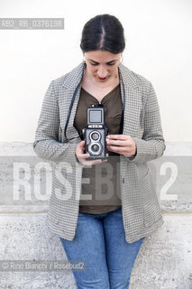 Rome October 9, 2018..Francesca Diotallevi writer, photographed in Rome, author of The Dark Rooms, Amedeo, je taime, Inside the wind blows and From your eyes only, novel that has the protagonist the photographer Vivian Maier/Francesca Diotallevi scrittrice, fotografata a Roma, autrice de Le stanze buie, Amedeo, je t’aime, Dentro soffia il vento e Dai tuoi occhi solamente, romanzo che ha come protagonista la fotografa Vivian Maier. ©Rino Bianchi/Rosebud2