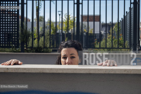 Rome November 10, 2018..Michela Monferrini, writer and poet, photographed in Rome in the district of Testaccio/Michela Monferrini, scrittrice e poetessa, fotografata a Roma nel quartiere di Testaccio. ©Rino Bianchi/Rosebud2