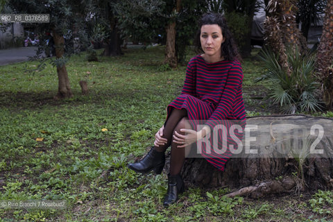 Rome November 10, 2018..Michela Monferrini, writer and poet, photographed in Rome in the district of Testaccio/Michela Monferrini, scrittrice e poetessa, fotografata a Roma nel quartiere di Testaccio. ©Rino Bianchi/Rosebud2