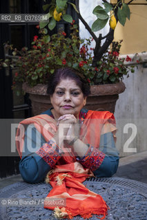 Rome December 4, 2018..Kishwar Naheed, a poet, feminist and Pakistani activist photographed in Rome in the San Lorenzo district/Kishwar Naheed, poetessa, femminista  ed attivista pakistana fotografata a Roma nel quartiere San Lorenzo. ©Rino Bianchi/Rosebud2