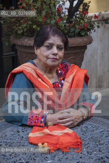 Rome December 4, 2018..Kishwar Naheed, a poet, feminist and Pakistani activist photographed in Rome in the San Lorenzo district/Kishwar Naheed, poetessa, femminista  ed attivista pakistana fotografata a Roma nel quartiere San Lorenzo. ©Rino Bianchi/Rosebud2