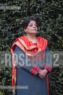 Rome December 4, 2018..Kishwar Naheed, a poet, feminist and Pakistani activist photographed in Rome in the San Lorenzo district/Kishwar Naheed, poetessa, femminista  ed attivista pakistana fotografata a Roma nel quartiere San Lorenzo. ©Rino Bianchi/Rosebud2