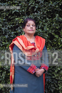 Rome December 4, 2018..Kishwar Naheed, a poet, feminist and Pakistani activist photographed in Rome in the San Lorenzo district/Kishwar Naheed, poetessa, femminista  ed attivista pakistana fotografata a Roma nel quartiere San Lorenzo. ©Rino Bianchi/Rosebud2