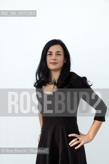 Florinda Fiamma, an Italian journalist, photographed in the spaces of the La Nuvola Convention Center/Florinda Fiamma, giornalista italiana, fotografata negli spazi del Convention Center La Nuvola. ©Rino Bianchi/Rosebud2