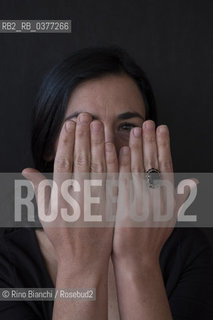 Florinda Fiamma, an Italian journalist, photographed in the spaces of the La Nuvola Convention Center/Florinda Fiamma, giornalista italiana, fotografata negli spazi del Convention Center La Nuvola. ©Rino Bianchi/Rosebud2