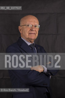 Rome February 8, 2019..Louis Godart, Belgian archeologist national Italian , Mycenaean philologist, professor at the chair of Mycenaean Philology at the Federico II University of Naples, Councilor for the Conservation of the Artistic Heritage of the President of the Italian Republic, photographed in Rome in the Odeion space of Sapienza University/Louis Godart, archeologo belga naturalizzato italiano,filologo miceneo, docente presso la cattedra di Filologia Micenea allUniversità Federico II di Napoli, Consigliere per la Conservazione del Patrimonio Artistico del Presidente della Repubblica Italiana, fotografato a Roma nello spazio Odeion dellUniversità La Sapienza. ©Rino Bianchi/Rosebud2