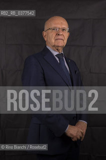 Rome February 8, 2019..Louis Godart, Belgian archeologist national Italian , Mycenaean philologist, professor at the chair of Mycenaean Philology at the Federico II University of Naples, Councilor for the Conservation of the Artistic Heritage of the President of the Italian Republic, photographed in Rome in the Odeion space of Sapienza University/Louis Godart, archeologo belga naturalizzato italiano,filologo miceneo, docente presso la cattedra di Filologia Micenea allUniversità Federico II di Napoli, Consigliere per la Conservazione del Patrimonio Artistico del Presidente della Repubblica Italiana, fotografato a Roma nello spazio Odeion dellUniversità La Sapienza. ©Rino Bianchi/Rosebud2