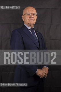 Rome February 8, 2019..Louis Godart, Belgian archeologist national Italian , Mycenaean philologist, professor at the chair of Mycenaean Philology at the Federico II University of Naples, Councilor for the Conservation of the Artistic Heritage of the President of the Italian Republic, photographed in Rome in the Odeion space of Sapienza University/Louis Godart, archeologo belga naturalizzato italiano,filologo miceneo, docente presso la cattedra di Filologia Micenea allUniversità Federico II di Napoli, Consigliere per la Conservazione del Patrimonio Artistico del Presidente della Repubblica Italiana, fotografato a Roma nello spazio Odeion dellUniversità La Sapienza. ©Rino Bianchi/Rosebud2