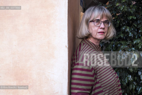 Rome February 15, 2018..Ingrid de Kok, poet, literary critic and essayist, photographed in Rome/Ingrid de Kok, poetessa, critica letteraria e saggista, fotografata a Roma. ©Rino Bianchi/Rosebud2