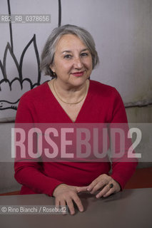 Rome March 29, 2019..Élise Thiébaut journalist, writer and narrator, author of the essay on menstruation This is my blood, member of the association Avocats sans frontières France, photographed in Rome in the spaces of the Tuba library/Élise Thiébaut giornalista,  scrittrice e narratrice,  autrice del saggio sulle mestruazioni Questo è il mio sangue, membro dellassociazione Avocats sans frontières France, fotografata a Roma negli spazi della libreria Tuba. ©Rino Bianchi/Rosebud2