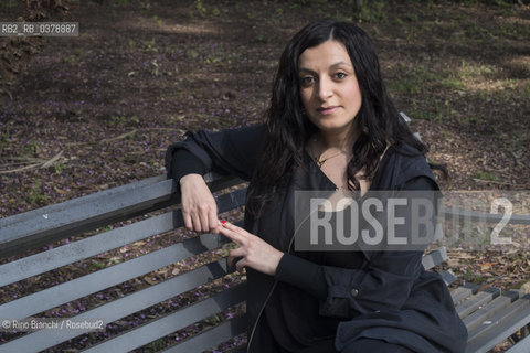 Rome April 5, 2019..Elisa Casseri graduated in mechanical engineering, writer, writes theatrical texts, author of the blog Memories of an Estathè drinker, debuted with the novel Hydraulic theory of families in 2014. In 2015, she won the 53rd edition of the Award Riccione for the theater with the text Lorizzonte degli eventi/Elisa Casseri laureata in ingegneria meccanica, scrittrice, scrive testi teatrali, autrice del blog Memorie di una bevitrice di Estathè, ha esordito con il romanzo Teoria idraulica delle famiglie  nel 2014. Nel 2015, ha vinto la 53° edizione del Premio Riccione per il Teatro con il testo L’orizzonte degli eventi. ©Rino Bianchi/Rosebud2