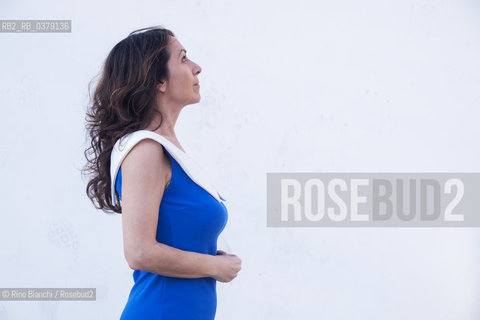 Rome April 19, 2019..Roberta Scorranese, journalist, essayist and writer, photographed in Rome in the Piazza Fontanella of Borghese/Roberta Scorranese, giornalista, saggista e scrittrice, fotografata a Roma nella zona di Piazza Fontanella di Borghese ©Rino Bianchi/Rosebud2