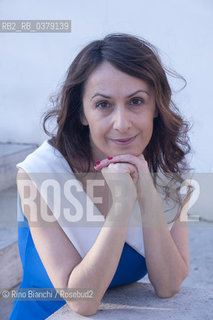 Rome April 19, 2019..Roberta Scorranese, journalist, essayist and writer, photographed in Rome in the Piazza Fontanella of Borghese/Roberta Scorranese, giornalista, saggista e scrittrice, fotografata a Roma nella zona di Piazza Fontanella di Borghese ©Rino Bianchi/Rosebud2