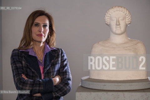 Rome April 11, 2019..Maria Pia Ciuffarella, Latinist and essayist, photographed in Rome in the spaces of the Museum of Classical Art at La Sapienza University/Maria Pia Ciuffarella, latinista e saggista, fotografata a Roma negli spazi del Museo di Arte Classica dellUniversità La Sapienza. ©Rino Bianchi/Rosebud2