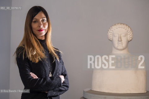 Rome April 11, 2019..Laura Pepe, university professor, essayist and scholar of the Greek world, photographed in Rome in the spaces of the Museum of Classical Art of the La Sapienza University/Laura Pepe, docente universitaria, saggista e studiosa del mondo greco, fotografata a Roma negli spazi del Museo di Arte Classica dellUniversità La Sapienza. ©Rino Bianchi/Rosebud2