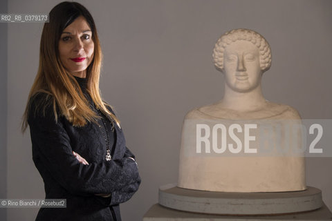 Rome April 11, 2019..Laura Pepe, university professor, essayist and scholar of the Greek world, photographed in Rome in the spaces of the Museum of Classical Art of the La Sapienza University/Laura Pepe, docente universitaria, saggista e studiosa del mondo greco, fotografata a Roma negli spazi del Museo di Arte Classica dellUniversità La Sapienza. ©Rino Bianchi/Rosebud2