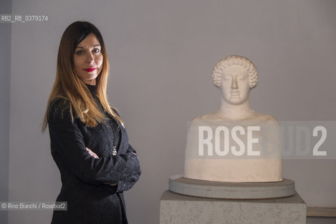 Rome April 11, 2019..Laura Pepe, university professor, essayist and scholar of the Greek world, photographed in Rome in the spaces of the Museum of Classical Art of the La Sapienza University/Laura Pepe, docente universitaria, saggista e studiosa del mondo greco, fotografata a Roma negli spazi del Museo di Arte Classica dellUniversità La Sapienza. ©Rino Bianchi/Rosebud2