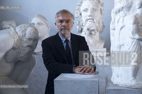 Rome April 11, 2019..Mauro Reali, historian of antiquity, essayist and Latinist, photographed in Rome in the spaces of the Museum of Ancient Art of La Sapienza/Mauro Reali, storico dellantichità, saggista e latinista, fotografato a Roma negli spazi del Museo dellArte Antica de La Sapienza ©Rino Bianchi/Rosebud2