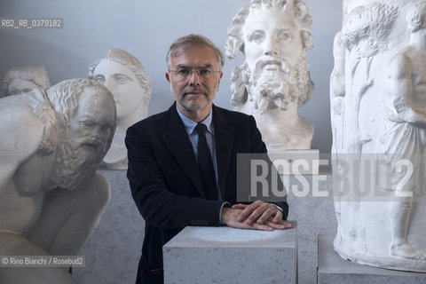 Rome April 11, 2019..Mauro Reali, historian of antiquity, essayist and Latinist, photographed in Rome in the spaces of the Museum of Ancient Art of La Sapienza/Mauro Reali, storico dellantichità, saggista e latinista, fotografato a Roma negli spazi del Museo dellArte Antica de La Sapienza ©Rino Bianchi/Rosebud2