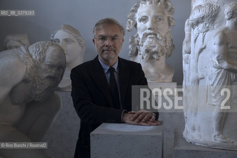 Rome April 11, 2019..Mauro Reali, historian of antiquity, essayist and Latinist, photographed in Rome in the spaces of the Museum of Ancient Art of La Sapienza/Mauro Reali, storico dellantichità, saggista e latinista, fotografato a Roma negli spazi del Museo dellArte Antica de La Sapienza ©Rino Bianchi/Rosebud2