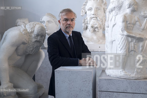 Rome April 11, 2019..Mauro Reali, historian of antiquity, essayist and Latinist, photographed in Rome in the spaces of the Museum of Ancient Art of La Sapienza/Mauro Reali, storico dellantichità, saggista e latinista, fotografato a Roma negli spazi del Museo dellArte Antica de La Sapienza ©Rino Bianchi/Rosebud2