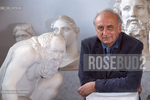 Rome April 11, 2019..Giulio Guidorizzi, Italian grecista, essayist, translator and academic, photographed in Rome in the spaces of the Museum of Classical Art at La Sapienza University/Giulio Guidorizzi, grecista, saggista, traduttore ed accademico italiano, fotografato a Roma negli spazi del Museo di Arte Classica dellUniversità La Sapienza. ©Rino Bianchi/Rosebud2