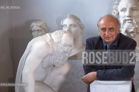 Rome April 11, 2019..Giulio Guidorizzi, Italian grecista, essayist, translator and academic, photographed in Rome in the spaces of the Museum of Classical Art at La Sapienza University/Giulio Guidorizzi, grecista, saggista, traduttore ed accademico italiano, fotografato a Roma negli spazi del Museo di Arte Classica dellUniversità La Sapienza. ©Rino Bianchi/Rosebud2