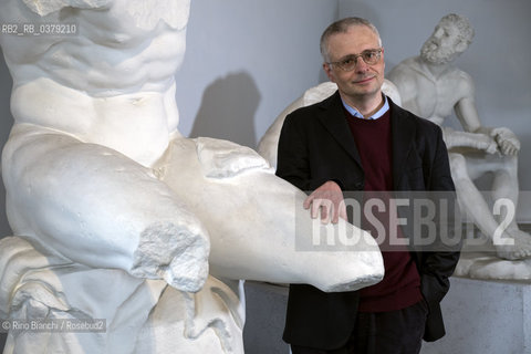 Rome April 11, 2019..Camillo Neri, professor of Greek Language and Literature at the University of Bologna, philologist, Greek scholar, member of the international team of the «Année Philologique» and of the Study Center «The permanence of the classic», co-director of the journal «Eikasmós. Quaderni Bolognesi of Classical Philology », photographed in Rome at the La Sapienza Museum of Classical Art/Camillo Neri, docente di Lingua e Letteratura Greca all’Università di Bologna, filologo, grecista, membro dell’équipe internazionale dell’«Année Philologique» e del Centro Studi «La permanenza del classico», condirettore della rivista «Eikasmós. Quaderni Bolognesi di Filologia Classica», fotografato a Roma negli spazi del Museo di Arte Classica de La Sapienza. ©Rino Bianchi/Rosebud2