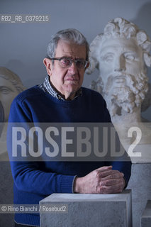 Rome April 11, 2019..Lucio Russo, physicist, philologist and historian of science, author of essays on the classical world, photographed in Rome in the spaces of the Museum of Classical Art of La Sapienza/Lucio Russo, fisico, filologo e storico della scienza, autore di saggi sul mondo classico, fotografato a Roma negli spazi del Museo di Arte Classica de La Sapienza. ©Rino Bianchi/Rosebud2