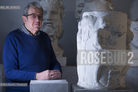 Rome April 11, 2019..Lucio Russo, physicist, philologist and historian of science, author of essays on the classical world, photographed in Rome in the spaces of the Museum of Classical Art of La Sapienza/Lucio Russo, fisico, filologo e storico della scienza, autore di saggi sul mondo classico, fotografato a Roma negli spazi del Museo di Arte Classica de La Sapienza. ©Rino Bianchi/Rosebud2