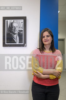 Naples May 29, 2019..Gabriela Ybarra writer, lives in Madrid, collaborator of El País, finalist in the Man Booker International Prize, photographed in Naples in the spaces of the Cervantes Institute/Gabriela Ybarra scrittrice, vive a Madrid, collaboratrice di El País, finalista al «Man Booker International Prize», fotografata a Napoli negli spazi dellIstituto Cervantes. ©Rino Bianchi/Rosebud2