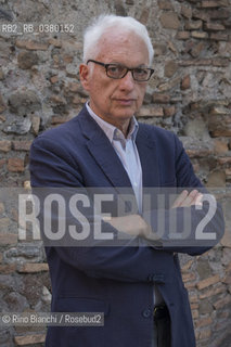 Rome June 10, 2019..Filippo La Porta, essayist, journalist and Italian literary critic, photographed in Rome in the Giardino degli Aranci/Filippo La Porta, saggista, giornalista e critico letterario italiano, fotografato a Roma nel Giardino degli aranci. ©Rino Bianchi/Rosebud2