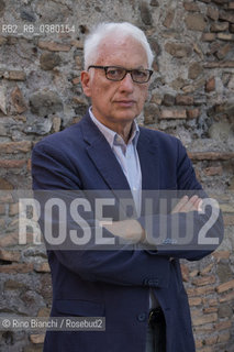 Rome June 10, 2019..Filippo La Porta, essayist, journalist and Italian literary critic, photographed in Rome in the Giardino degli Aranci/Filippo La Porta, saggista, giornalista e critico letterario italiano, fotografato a Roma nel Giardino degli aranci. ©Rino Bianchi/Rosebud2