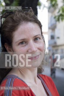 Rome October 13, 2019..Adélaïde Bon, French writer, author of the novel La bambina sulla banchisa, photographed in Rome in via Fanfulla da Lodi in the Pigneto district/Adélaïde Bon, scrittrice francese, autrice del romanzo La bambina sulla banchisa,  fotografata a Roma in via Fanfulla da Lodi nel quartiere del Pigneto. ©Rino Bianchi/Rosebud2