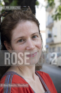 Adélaïde Bon, French writer, author of the novel La bambina sulla banchisa, photographed in Rome in via Fanfulla da Lodi in the Pigneto district/Adélaïde Bon, scrittrice francese, autrice del romanzo La bambina sulla banchisa,  fotografata a Roma in via Fanfulla da Lodi nel quartiere del Pigneto. ©Rino Bianchi/Rosebud2