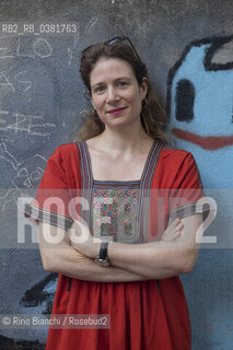 Rome October 13, 2019..Adélaïde Bon, French writer, author of the novel La bambina sulla banchisa, photographed in Rome in via Fanfulla da Lodi in the Pigneto district/Adélaïde Bon, scrittrice francese, autrice del romanzo La bambina sulla banchisa,  fotografata a Roma in via Fanfulla da Lodi nel quartiere del Pigneto. ©Rino Bianchi/Rosebud2