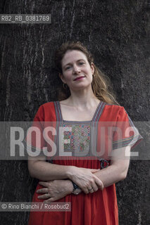 Rome October 13, 2019..Adélaïde Bon, French writer, author of the novel La bambina sulla banchisa, photographed in Rome in via Fanfulla da Lodi in the Pigneto district/Adélaïde Bon, scrittrice francese, autrice del romanzo La bambina sulla banchisa,  fotografata a Roma in via Fanfulla da Lodi nel quartiere del Pigneto. ©Rino Bianchi/Rosebud2