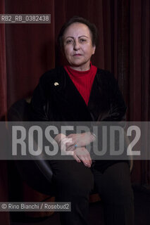 Rome November 25, 2019..Shirin Ebadi, an Iranian lawyer and peace activist who won the Nobel Peace Prize, the first person of her country and the first Muslim woman to obtain this recognition, photographed in Rome on the stage of the Teatro Quirino/Shirin Ebadi, avvocato e pacifista iraniana premio Nobel per la pace, prima persona del suo Paese e prima donna musulmana a ottenere tale riconoscimento, fotografata a Roma sul palco del Teatro Quirino. ©Rino Bianchi/Rosebud2