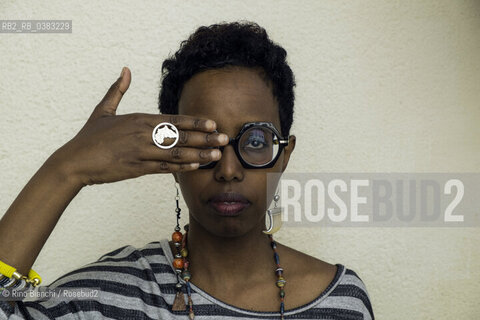 Venice April 20, 2018..Igiaba Scego, writer and journalist, photographed in Venice in the spaces of CaFoscari during Afropean Bridge/Igiaba Scego, scrittrice e giornalista, fotografata a Venezia negli spazi di Ca Foscari durante Afropean Bridge. ©Rino Bianchi/Rosebud2