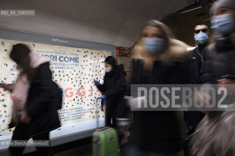 Rome March 10, 2020..Exit of the metro stop Spagna in the days of the Coronavirus/Uscita del metro fermata Spagna nei giorni del Coronavirus. ©Rino Bianchi/Rosebud2