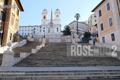 Rome March 10, 2020..Rome, the staircase of Trinità de Monti in the days of the Coronavirus/Roma, la Scalinata di Trinità de Monti nei giorni del Coronavirus. ©Rino Bianchi/Rosebud2