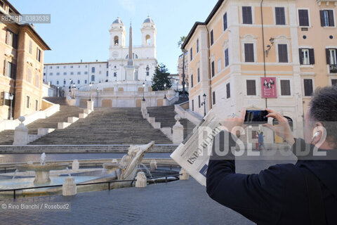 Rome March 10, 2020..Rome, Piazza di Spagna during the Coronavirus epidemic/Roma, Piazza di Spagnadurante lepidemia Coronavirus ©Rino Bianchi/Rosebud2