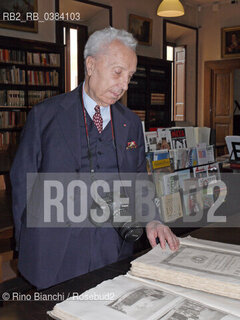 Rome May 20, 2011..Marc Fumaroli, French historian and essayist, member of the Académie française where he was elected on 2 March 1995 and in which he occupies seat number 6, photographed in Rome in the spaces of the Accademia di San Luca/Marc Fumaroli, storico e saggista francese, membro dellAcadémie française dove è stato eletto il 2 marzo 1995 e nella quale occupa il seggio numero 6, fotografato a Roma negli spazi dellAccademia di San Luca. ©Rino Bianchi/Rosebud2